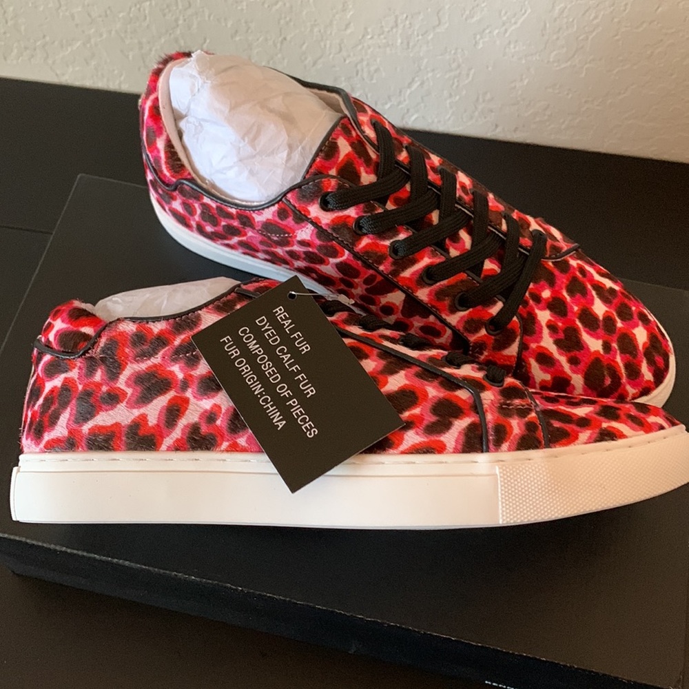 Kenneth Cole Bubble Gum Pink Calf Sneakers - Picture 3 of 8